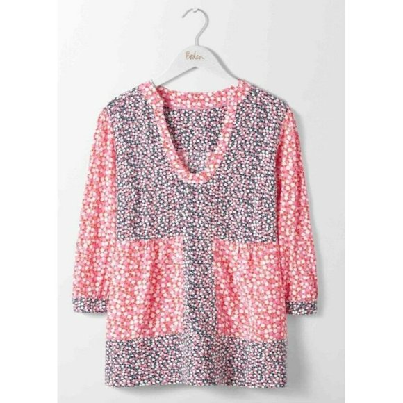 Boden Women's Boho Chic Pink Blue White Mollie Blouse Size US 4 EUC - Picture 3 of 9